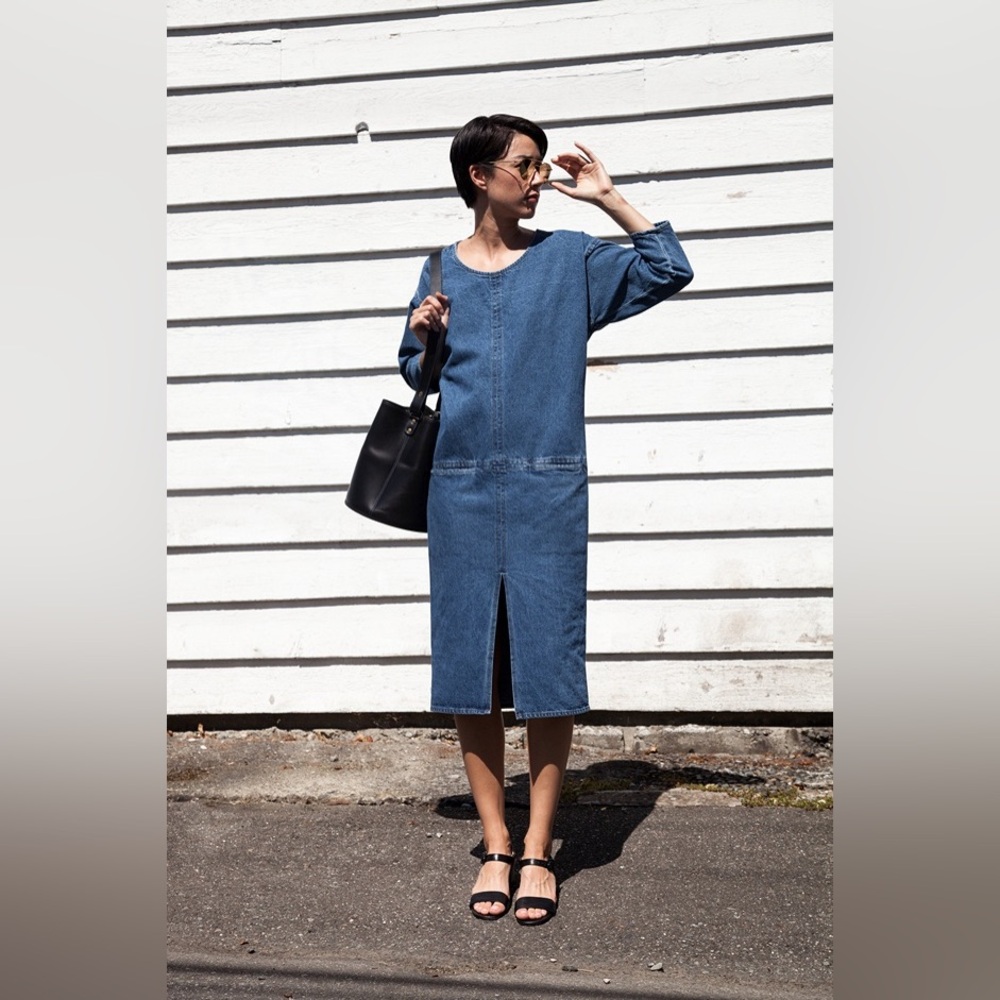 Caron Callahan Leone Denim Jean Dress